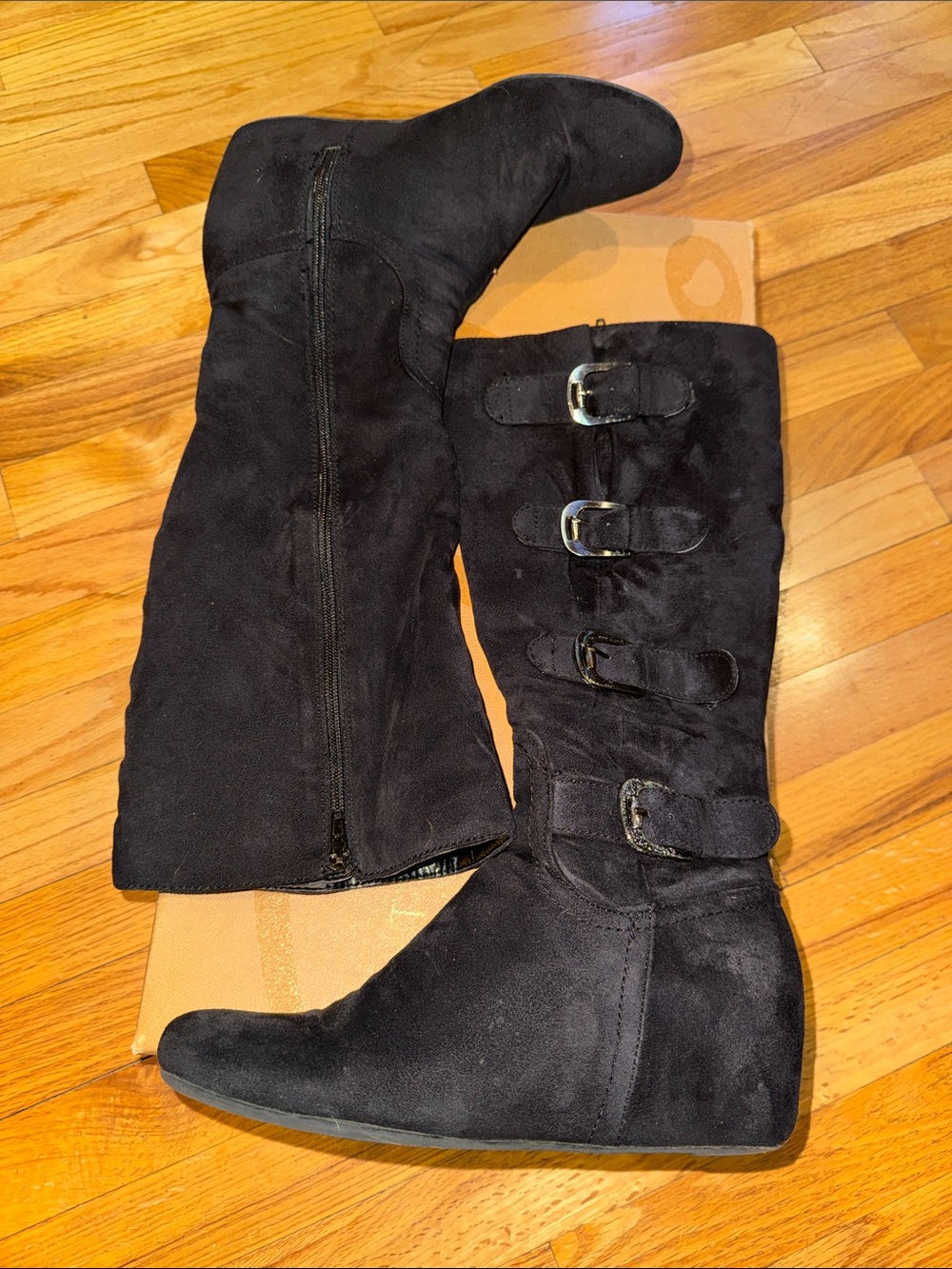 Studio Paolo Knee high Buckle Boots in Black Sz 9
